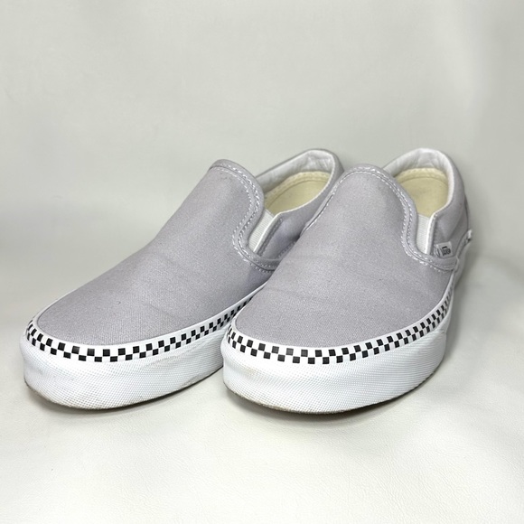 Vans Slip-On Checkerboard Foxing Grey Dawn Skate Shoes - Picture 4 of 6